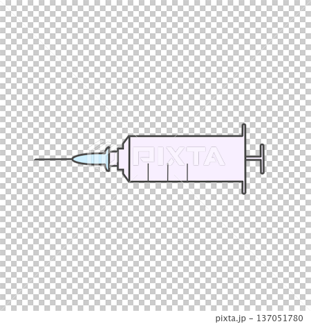 シンプルな注射器のイラスト シンプルな注射器のイラスト 137051780