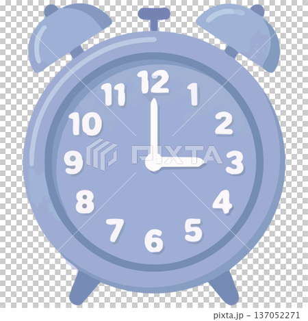 午後3時を指す、ぽかぽかした色合いのカラフルな目覚まし時計のセットです。おやつの時間や仕事の休憩 137052271