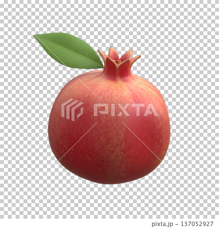Whole Red Pomegranate 3D Studio Render 137052927