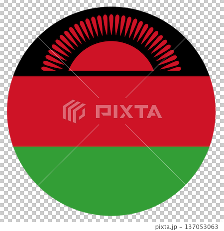 Round flag of Malawi isolated in circle shape. 137053063