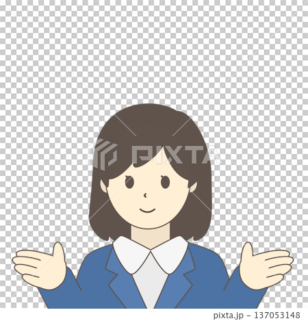 Smiling businesswoman explaining (front illustration) 137053148