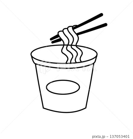 noodles in a cup outline 137053401