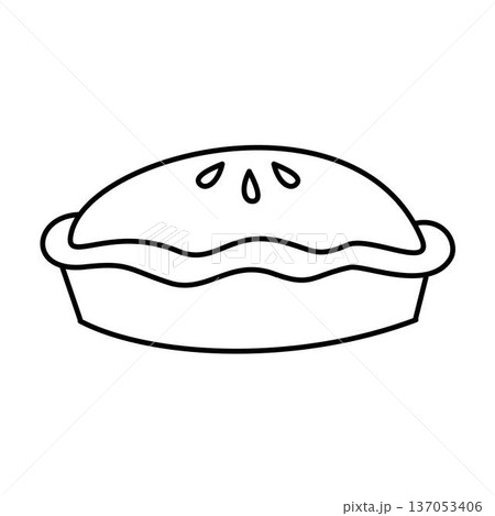 pie dessert outline 137053406