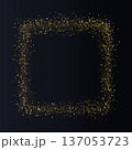 黒背景の金粒スクエアフレーム（高級グリッターボーダー） 137053723