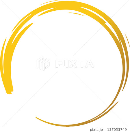 Gold brush. Hand draw circle Gold brush. Hand draw circle 137053749