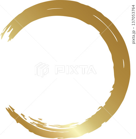 Gold brush. Hand draw circle Gold brush. Hand draw circle 137053764