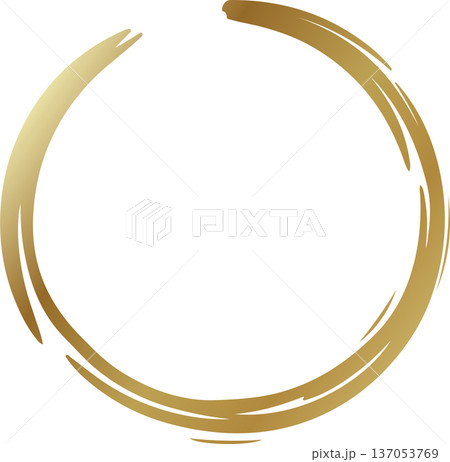 Gold brush. Hand draw circle Gold brush. Hand draw circle 137053769