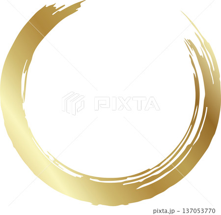 Gold brush. Hand draw circle Gold brush. Hand draw circle 137053770