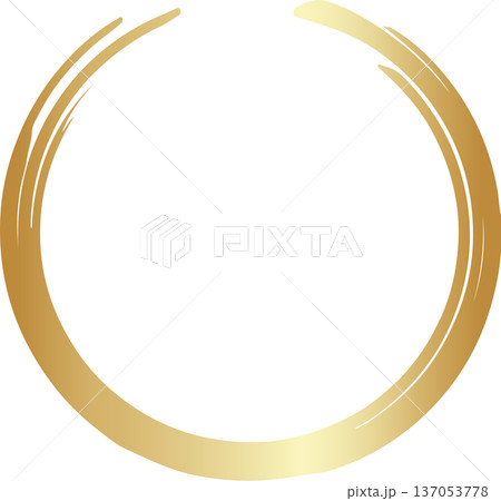 Gold brush. Hand draw circle Gold brush. Hand draw circle 137053778