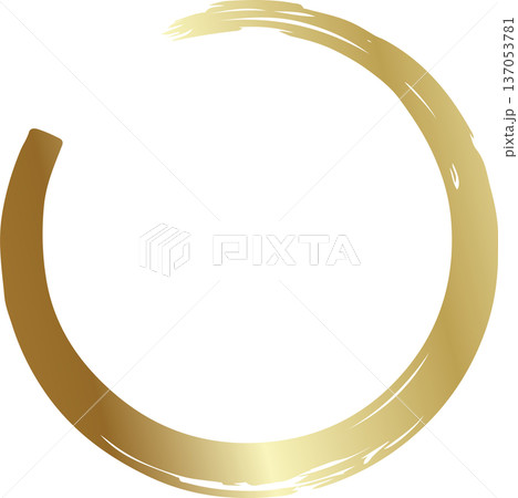 Gold brush. Hand draw circle Gold brush. Hand draw circle 137053781