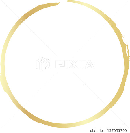 Gold brush. Hand draw circle Gold brush. Hand draw circle 137053790