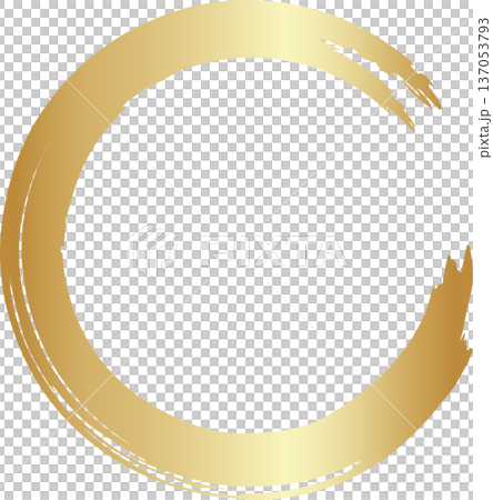 Gold brush. Hand draw circle Gold brush. Hand draw circle 137053793
