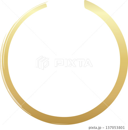Gold brush. Hand draw circle Gold brush. Hand draw circle 137053801
