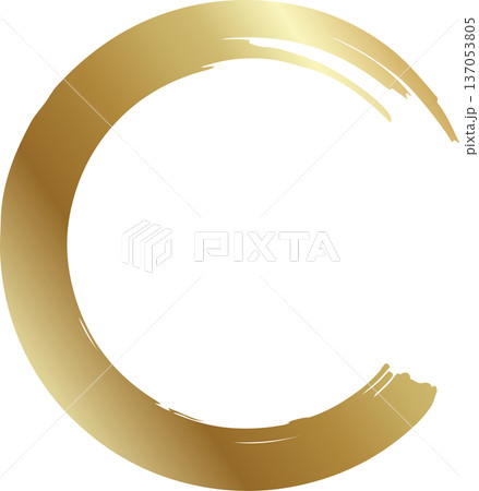 Gold brush. Hand draw circle Gold brush. Hand draw circle 137053805