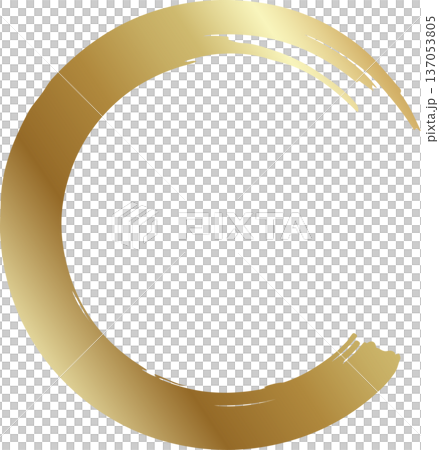 Gold brush. Hand draw circle Gold brush. Hand draw circle 137053805