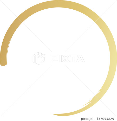Gold brush. Hand draw circle Gold brush. Hand draw circle 137053829