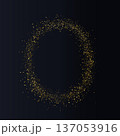 黒背景の金粒サークルフレーム（高級グリッターボーダー） 137053916