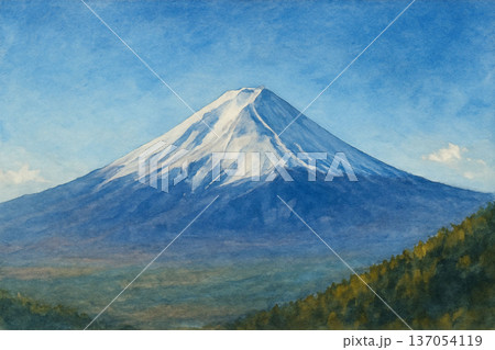 雪化粧する富士山 137054119