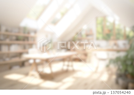 Modern blurred living room interior background with bokeh and copy space for business presentation. Modern blurred living room interior background with bokeh and copy space for business presentation. 137054240