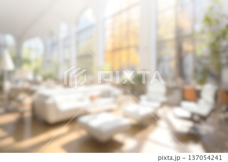 Modern blurred living room interior background with bokeh and copy space for business presentation. Modern blurred living room interior background with bokeh and copy space for business presentation. 137054241