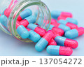 Colorful of oral medications on soft tone Background. 137054272