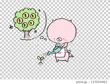 一個豬的角色,負責澆水並精心照顧搖錢樹(投資/儲蓄)。 一個豬的角色,負責澆水並精心照顧搖錢樹(投資/儲蓄)。 137054461