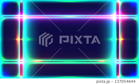 Neon frame background with glowing cyan and purple lines on dark grid for futuristic digital technology and cyberpunk aesthetic design Neon frame background with glowing cyan and purple lines on dark grid for futuristic digital technology and cyberpunk aesthetic design 137054644