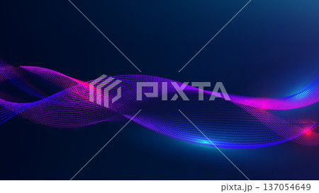 abstract digital wave of purple and blue glowing particles on dark background high tech data connectivity and futuristic network motion for web design abstract digital wave of purple and blue glowing particles on dark background high tech data connectivity and futuristic network motion for web design 137054649
