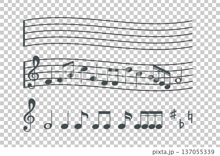 簡易五線譜和音符 137055339