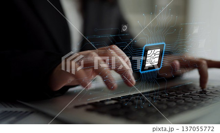 AI Brain Processing Data with Generative Artificial Intelligence Concept Muxer AI Brain Processing Data with Generative Artificial Intelligence Concept Muxer 137055772