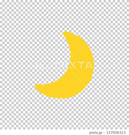 三日月 イラスト 手描き かわいい シンプル 137056323