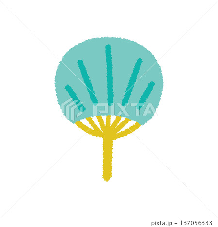 うちわ イラスト 夏 小物 手描き シンプル うちわ イラスト 夏 小物 手描き シンプル 137056333