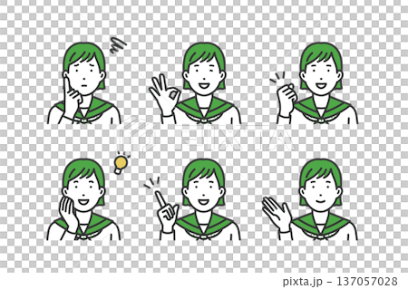 Student female avatar icon set Student female avatar icon set 137057028