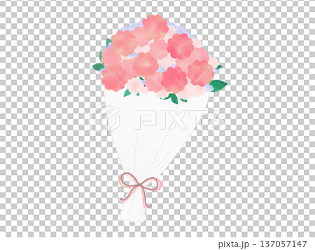 Watercolor pink bouquet 137057147