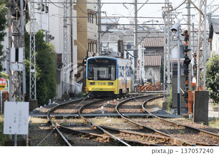 阪堺電気軌道 路面電車の線路 阪堺電気軌道 路面電車の線路 137057240