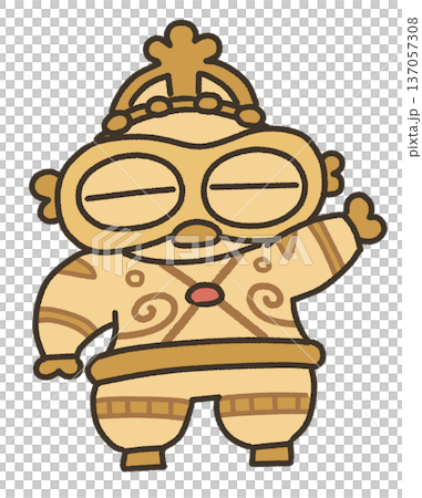 Illustration of a loose-fitting clay figurine 137057308