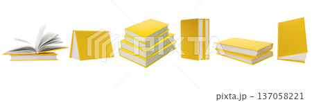 Set, Several yellow book mockups for design and study use, PNG Set, Several yellow book mockups for design and study use, PNG 137058221