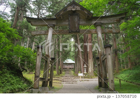 白山平泉寺　二の鳥居と拝殿 137058710
