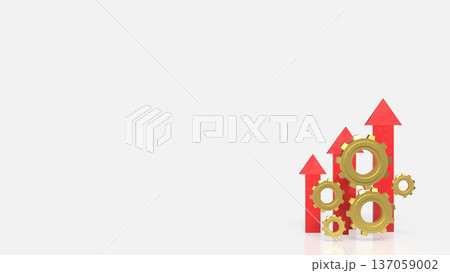 Business Growth Concept with Gears and Rising Arrows 3d render. 137059002