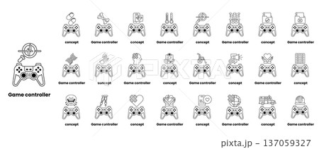 A collection of game controllers with the word Game Controler at the top 137059327