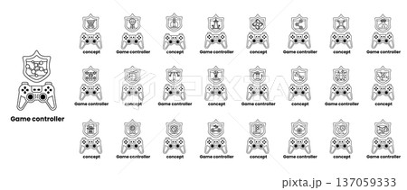 A collection of game controllers with the word Game Controller at the top A collection of game controllers with the word Game Controller at the top 137059333