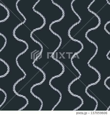 Seamless pattern of wavy gray rope. Abstract watercolor illustration. Hand drawn isolated art. Jute rope for fabric, textiles and marine underwater themes, background and wallpaper. Seamless pattern of wavy gray rope. Abstract watercolor illustration. Hand drawn isolated art. Jute rope for fabric, textiles and marine underwater themes, background and wallpaper. 137059606