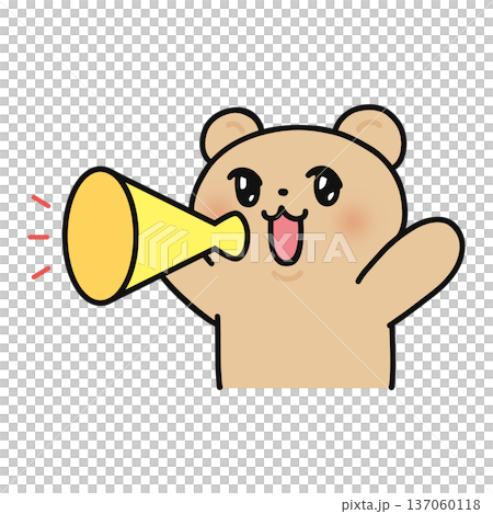 Cute bear with a megaphone 137060118