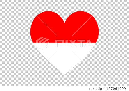Indonesia Patriotic Heart Symbol Isolated Design Indonesia Patriotic Heart Symbol Isolated Design 137061009