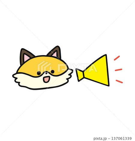 メガホンとかわいいキツネ メガホンとかわいいキツネ 137061339