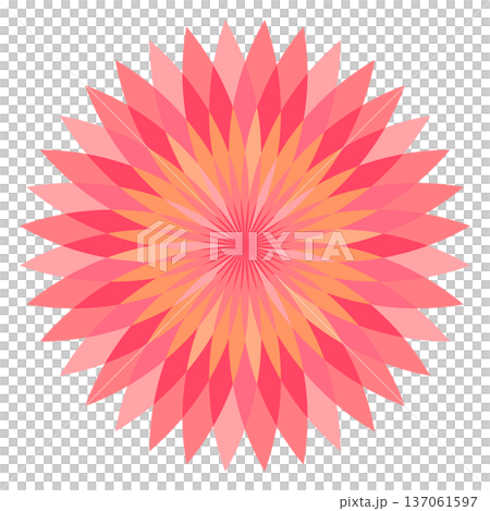 Abstract floral radial illustration in bright colors Abstract floral radial illustration in bright colors 137061597
