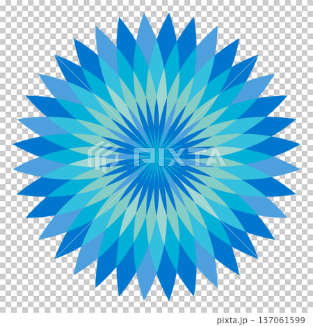 Abstract floral radial illustration in bright colors Abstract floral radial illustration in bright colors 137061599