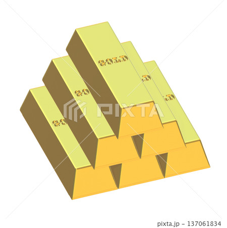 積まれた金の延べ棒 137061834