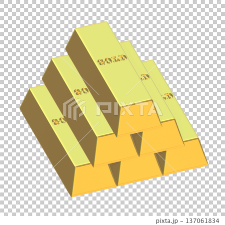 積まれた金の延べ棒 137061834
