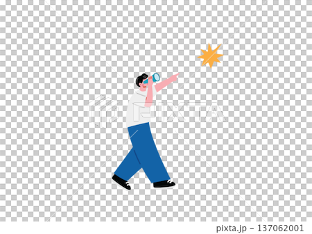 A man checking the goal through a telescope A man checking the goal through a telescope 137062001